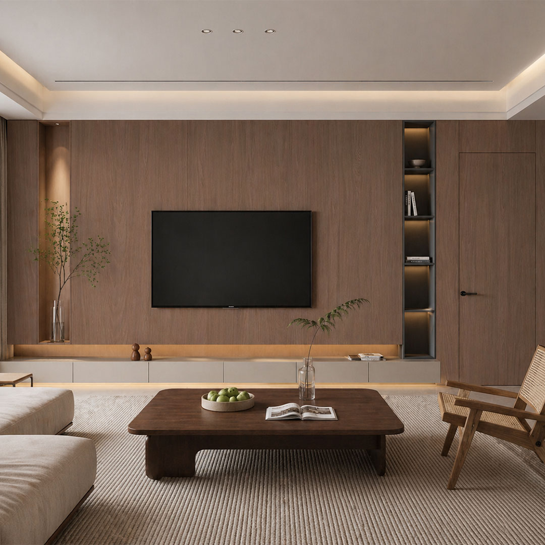 TQ04 Synchronized Elm texture Panel - Light Luxury